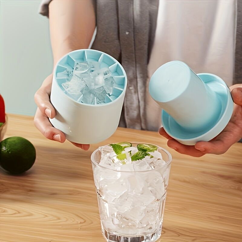 1 pc blue Silicone Ice Cube Cup – Freezable & Reusable Ice Maker, Perfect for Home, Bar, Pub, Club, and Outdoor Summer Drinks in Light Blue, Ideal for Cocktails and Fresh Fruit Infusions